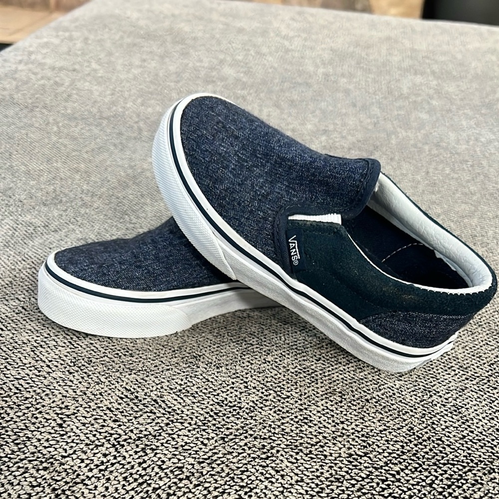 Vans Blue Slip-On Sneakers Classic Skate Style